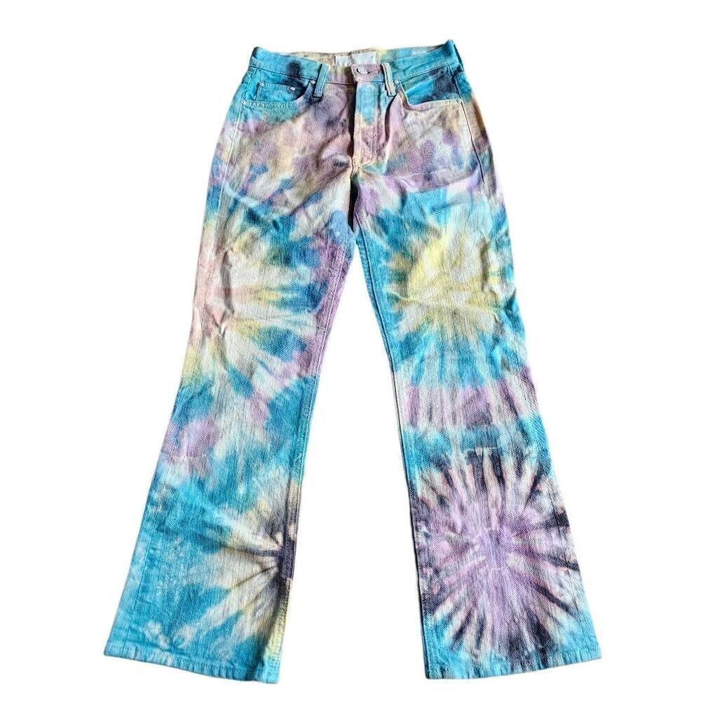 MOTHER Multicolor Tie-Dye Cropped Jeans